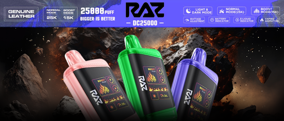 RAZ Vape DC25000 products shows lots of powerful functions，offering consumers lots of experience elevation.