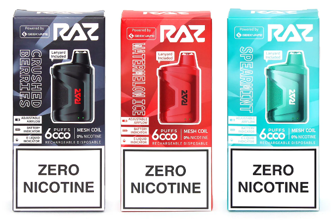 RAZ Vape CA6000 products with tropical fruit shows flavors tasty.