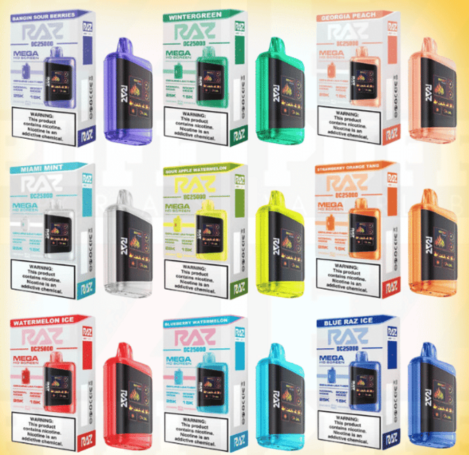 RAZ Vape TN9000 products shows lots of flavors，offering  lots of choices.